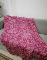 Dual-Tone Throw Cover - Burgundy Dark / Rose Light