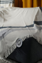 Pure Cover - White with Light & Dark Grey Stripes